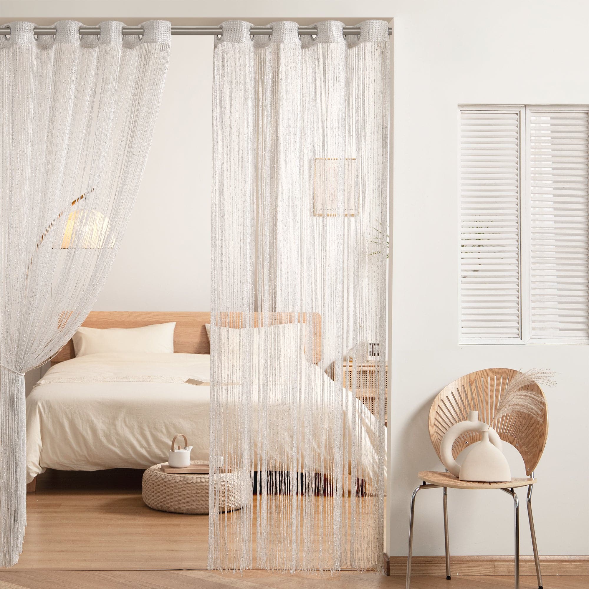 Night Sky String Thread Window Curtain Panel – Elegant Sheer Curtains